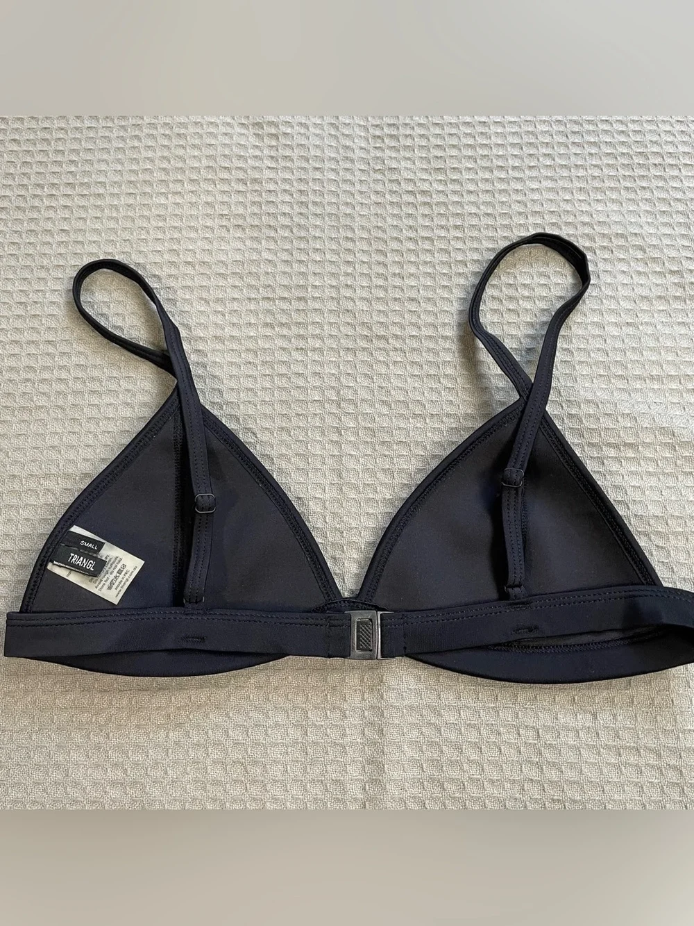 Triangl Mesh Neoprene Bikini Swim Top Small Womens Black Cream